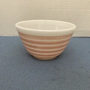 Vintage PYREX Pink Rainbow Stripes #401 1 1/2 Pint Mixing Bowl Ovenware - Read